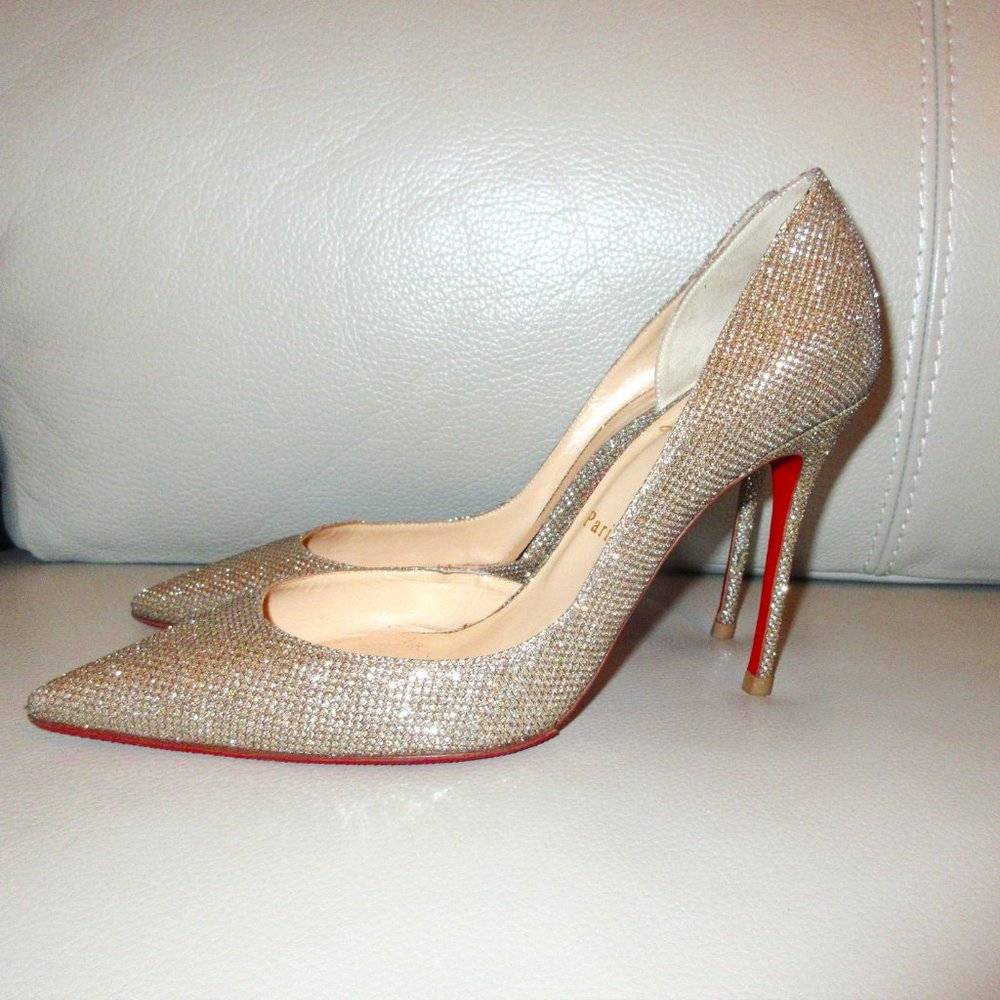 Christian Louboutin Glitter Iriza Pumps 100 39.5